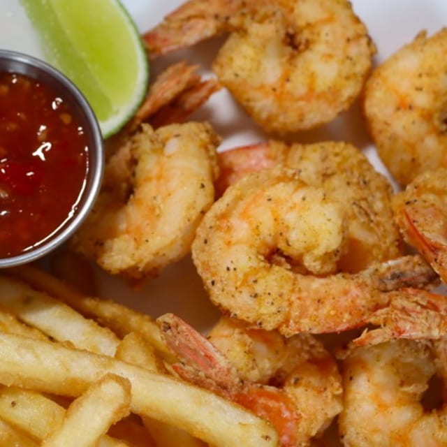 Fried Shrimp and Fries.