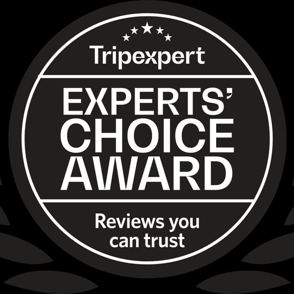 TripExpert Experts' Choice Award logo, a black circle with white text and five stars.